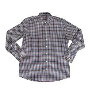 Alan Flusser Plaid Button Up Long Sleeve Mens Shirt size Large